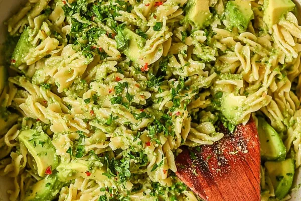 Avocado Pesto Pasta Hemp Seeds