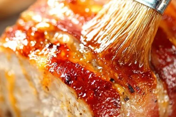 Bacon Wrapped Pork Loin Pepper Jelly Glaze