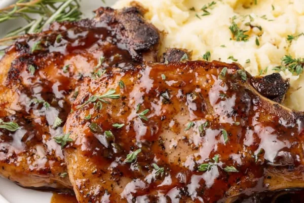 Balsamic Pork Chops Seared