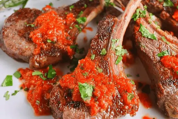 Herb Lamb Lollipops Romesco Twist