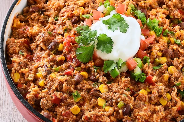 Mexican Beef Rice Casserole