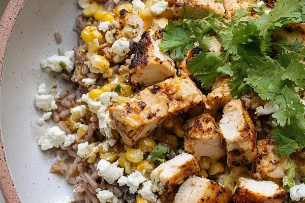 Mexican Street Corn Chicken Rice Bowls