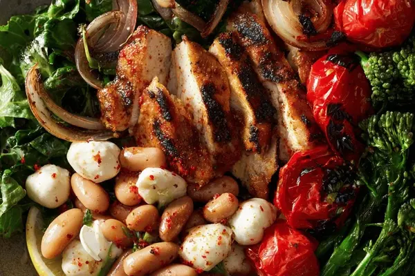 Red Bean Rapini Chicken Salad