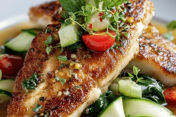 Seared Tilapia with Warm Grapefruit Sauce