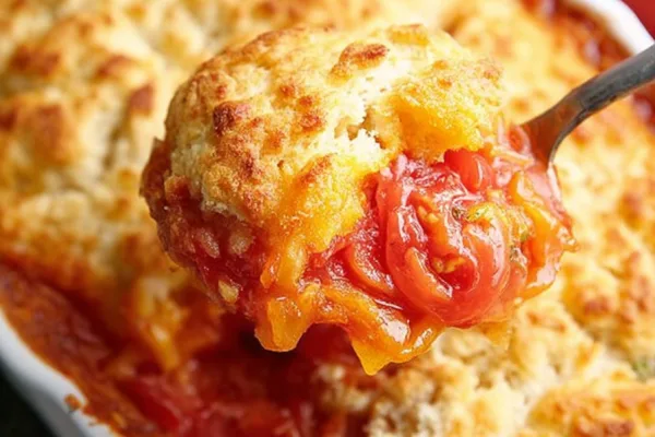Tomato Cobbler with Pimento Cheese Biscuits