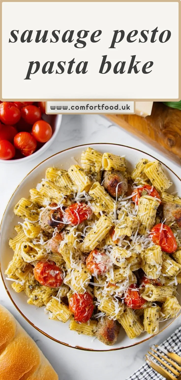 Sausage Pesto Pasta Bake